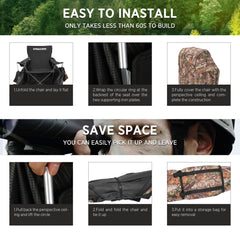XProudeer hunting blind cup holder and pockets keep gear organized