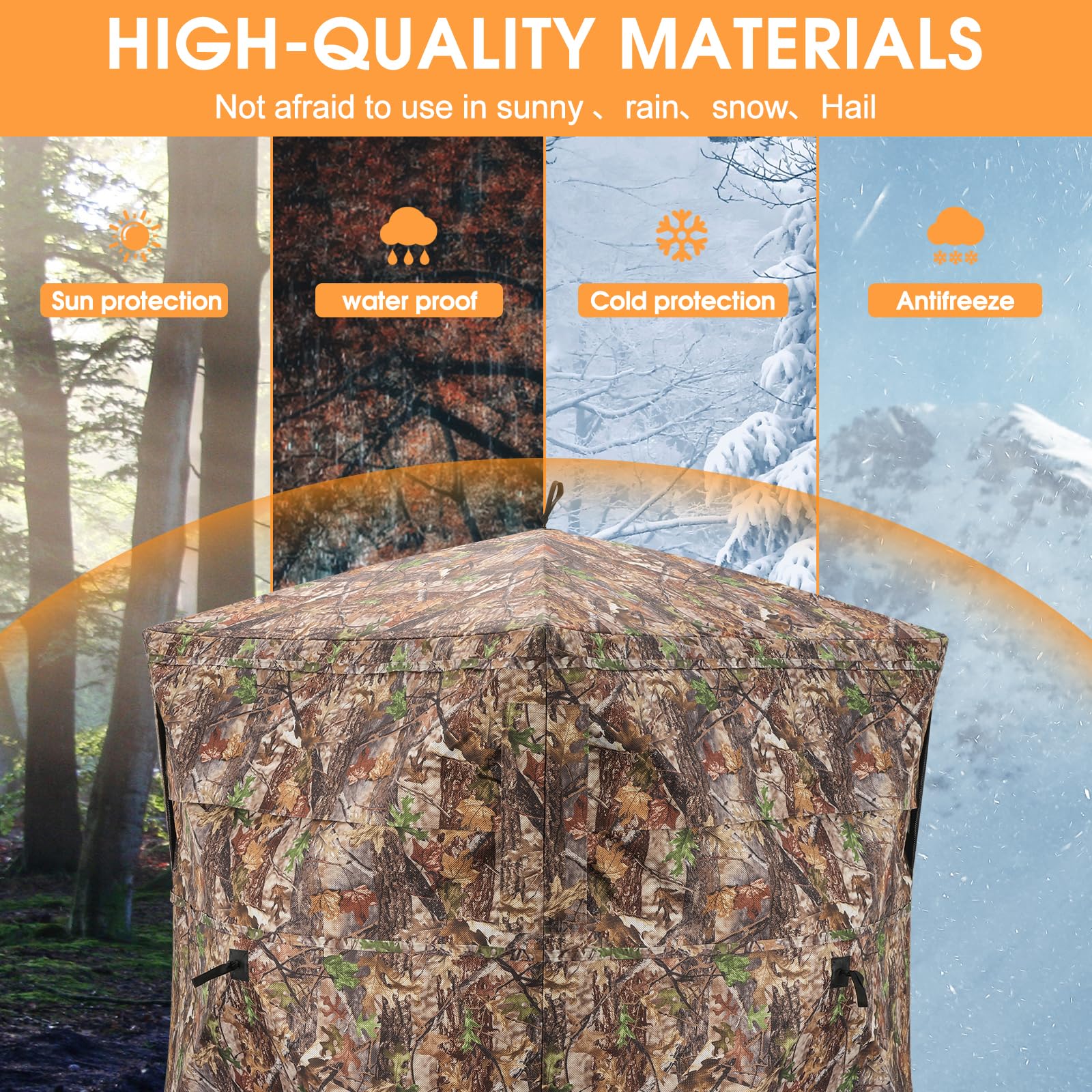 XProudeer hunting blind center height 67 inches for comfortable three-person concealment