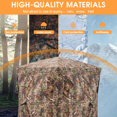 XProudeer hunting blind center height 67 inches for comfortable three-person concealment