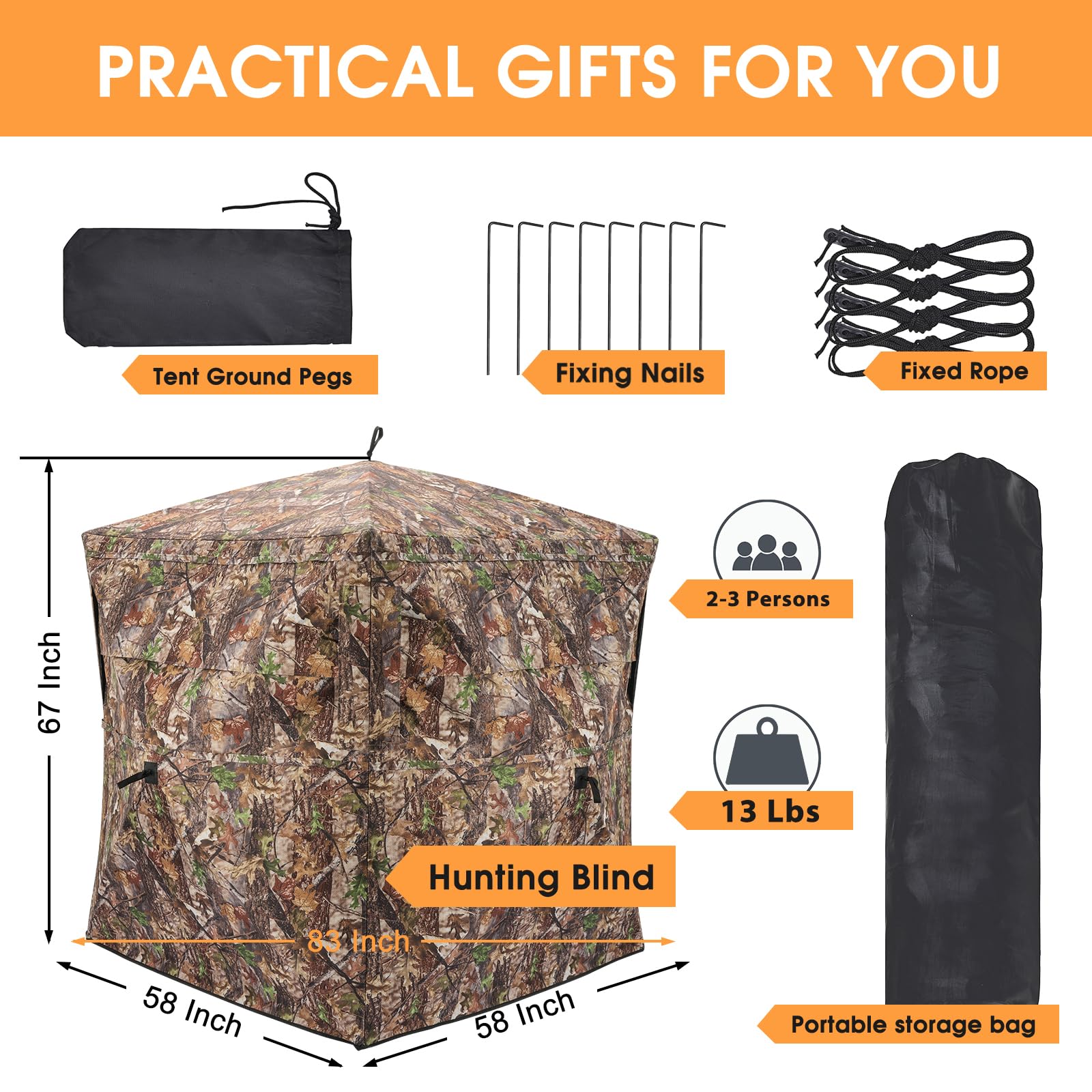 XProudeer hunting blind silent zipper windows for quiet operation during hunts