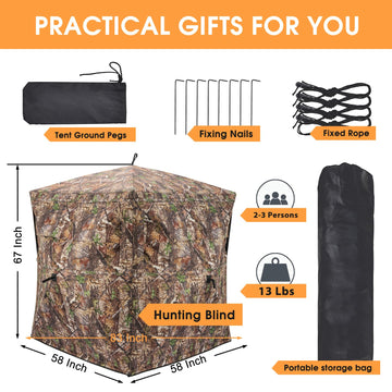 XProudeer hunting blind silent zipper windows for quiet operation during hunts