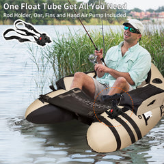 Xproutdoor float tube with fish ruler captures catch size