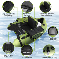 Xproutdoor FT003 float tube featuring fish ruler for quick catch measurement