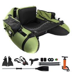 Xproutdoor FT003 float tube front view showing adjustable straps for easy carry and stability