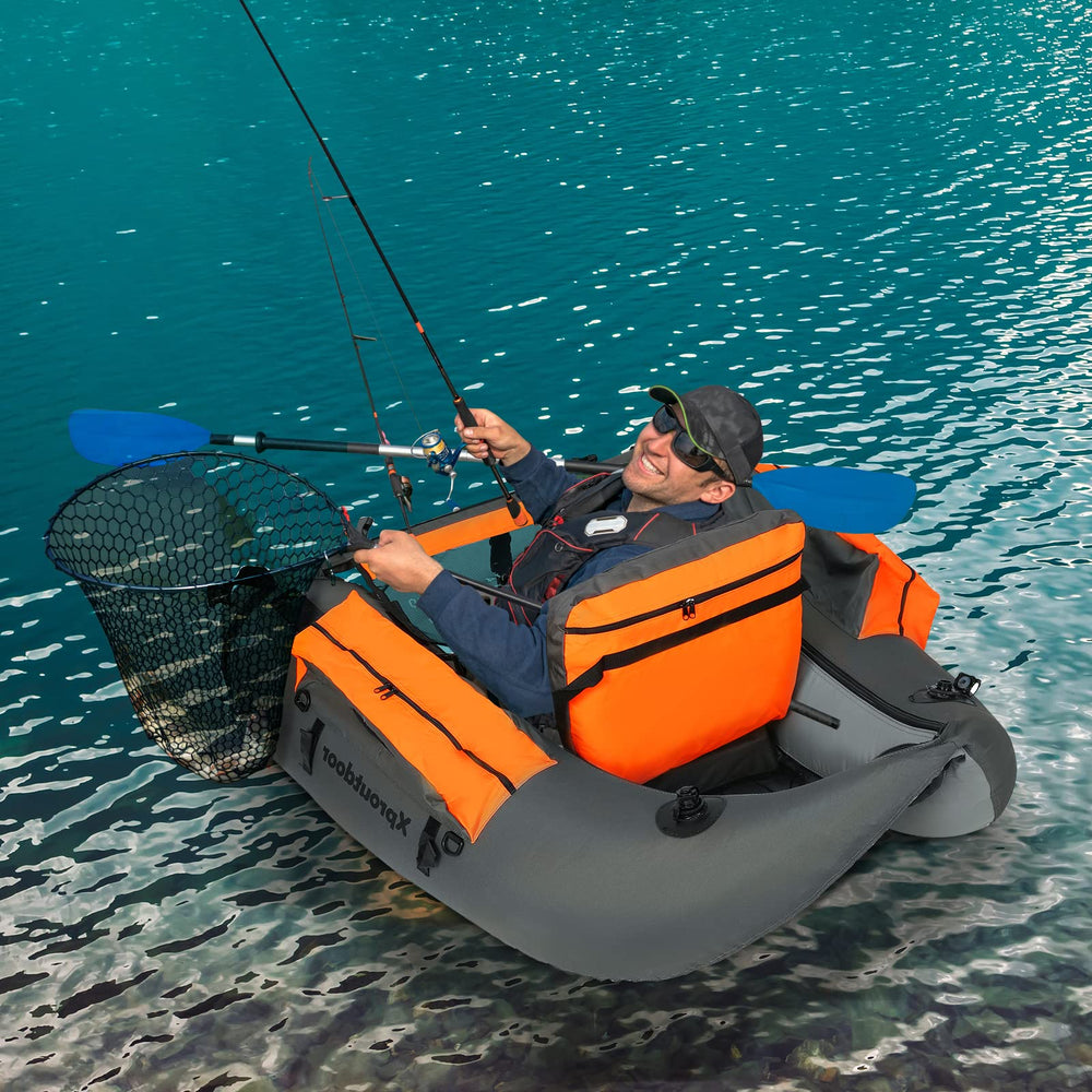 Xproutdoor FT003 grey on-water setup demonstrates buoyancy and load capacity