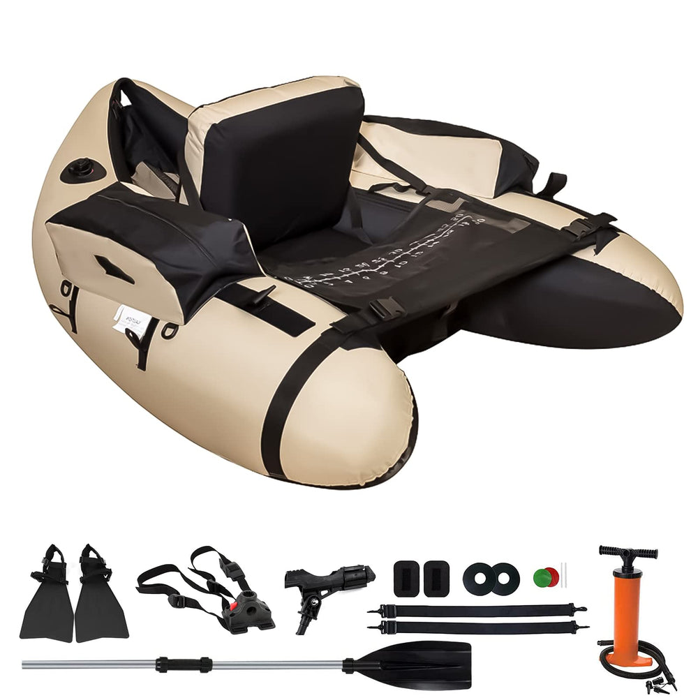 Xproutdoor float tube setup shows easy-adjust straps for transport