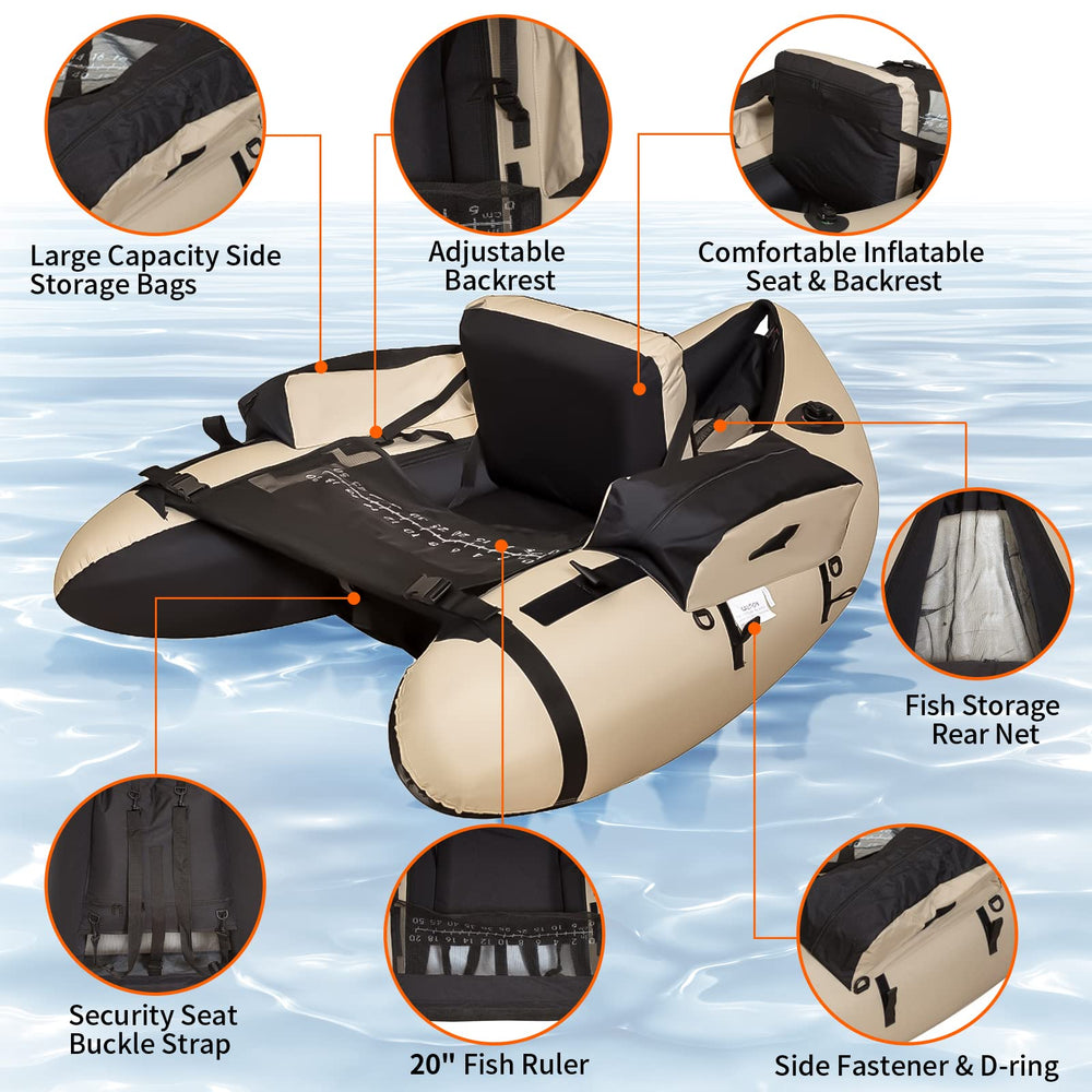 Xproutdoor float tube side storage pockets keep gear organized