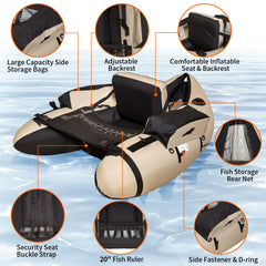 Xproutdoor float tube side storage pockets keep gear organized