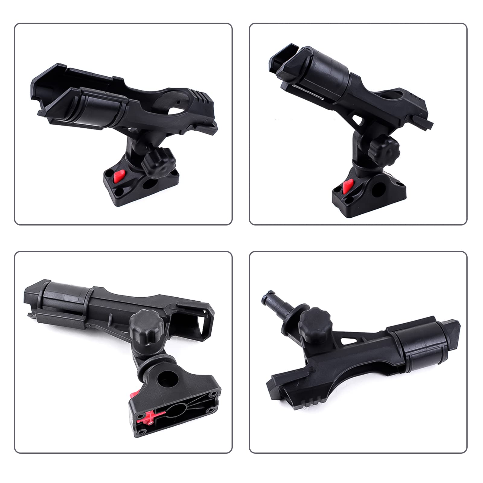 Boat fishing rod holders with mount bracket for kayak tracks
