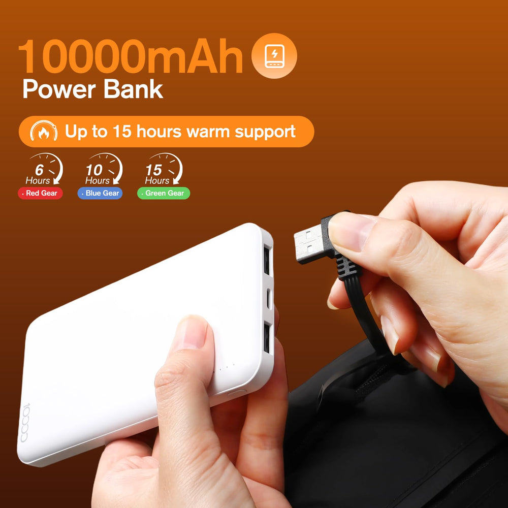XquiziFit hand warmer muff heat-settings show color indicators for easy temperature control.