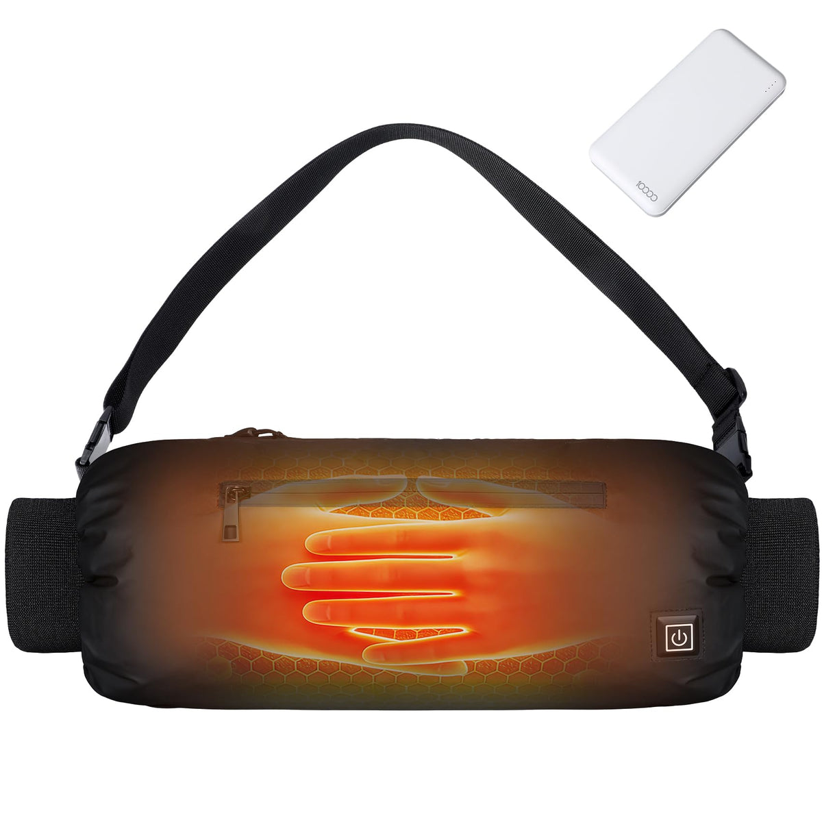 XquiziFit hand warmer muff with wrist-guard provides durable warmth during outdoor football games.