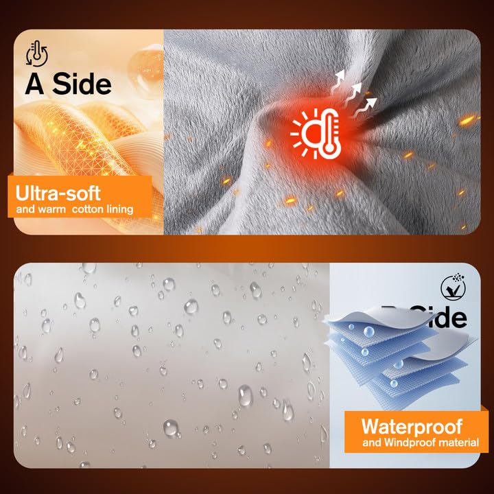 XquiziFit heated hand warmer pouch gray waterproof lining protects against moisture.