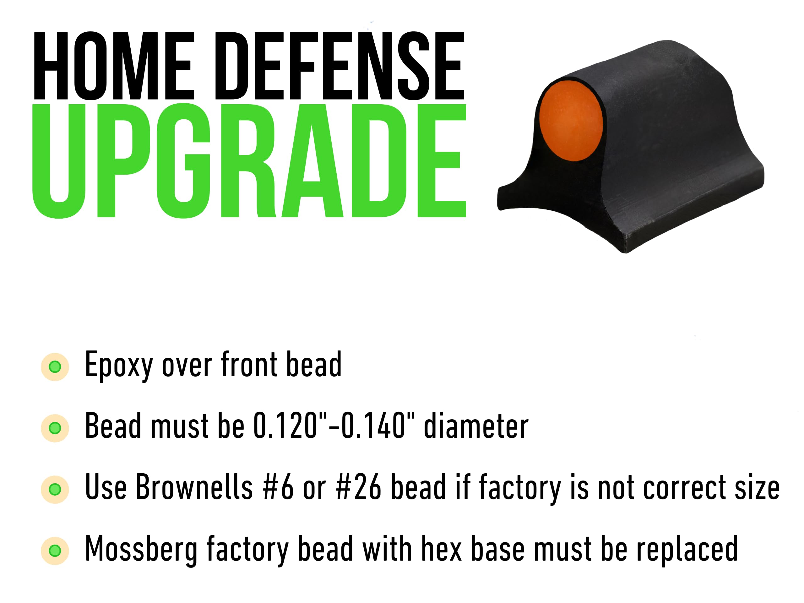 XS SIGHTS Mossberg 590 front sight orange enhances fast alignment in tactical scenarios.