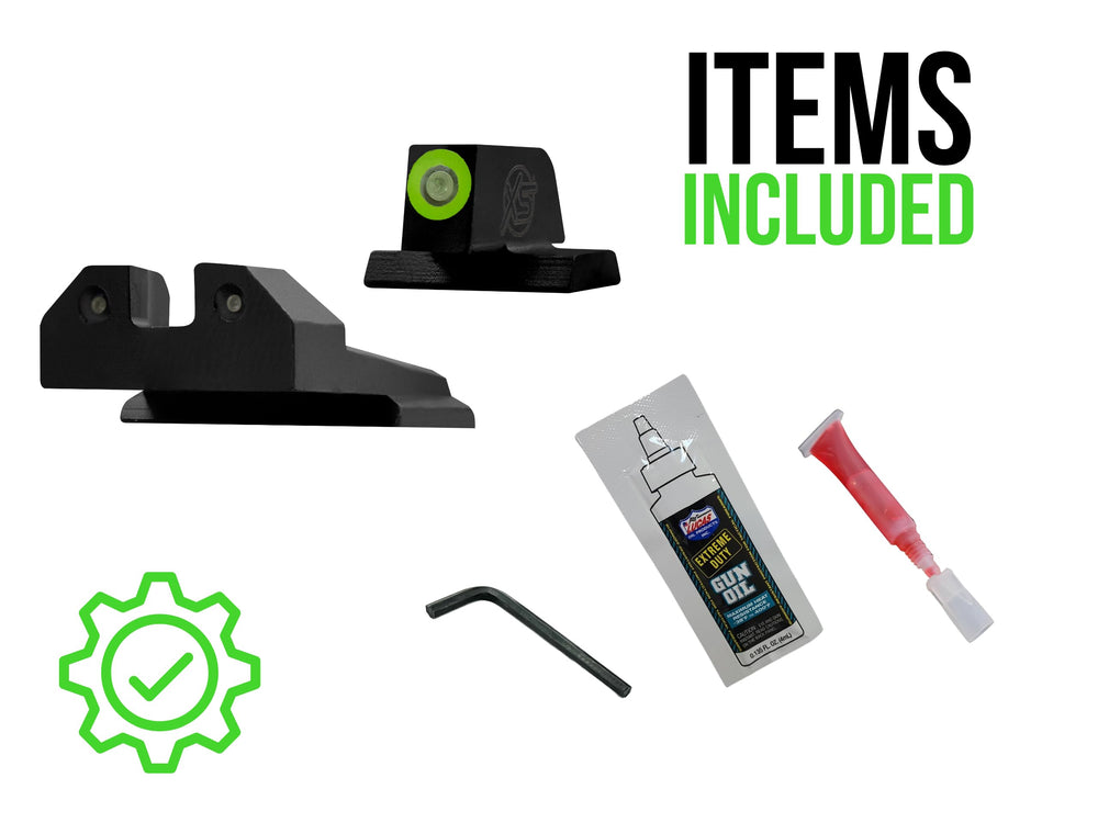 XS SIGHTS self-illuminated Tritium glows without batteries for night visibility.