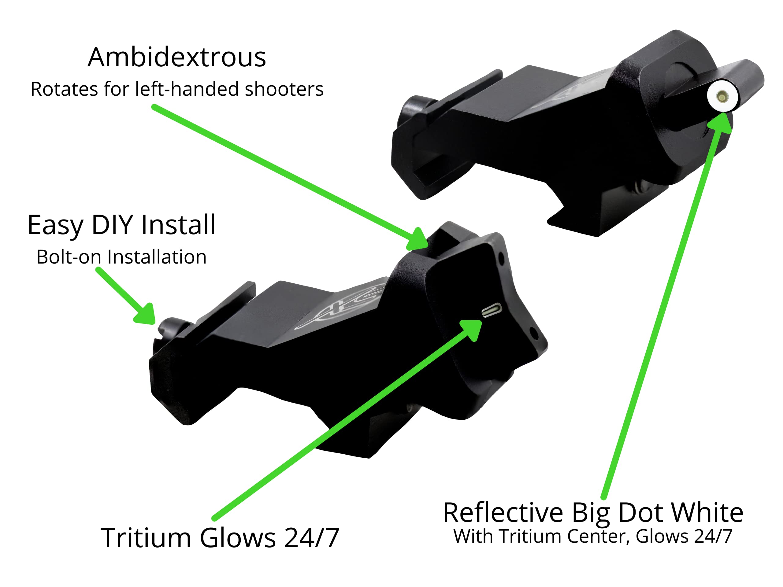 XS SIGHTS XTI2 offset sight around optics for rapid transitions.