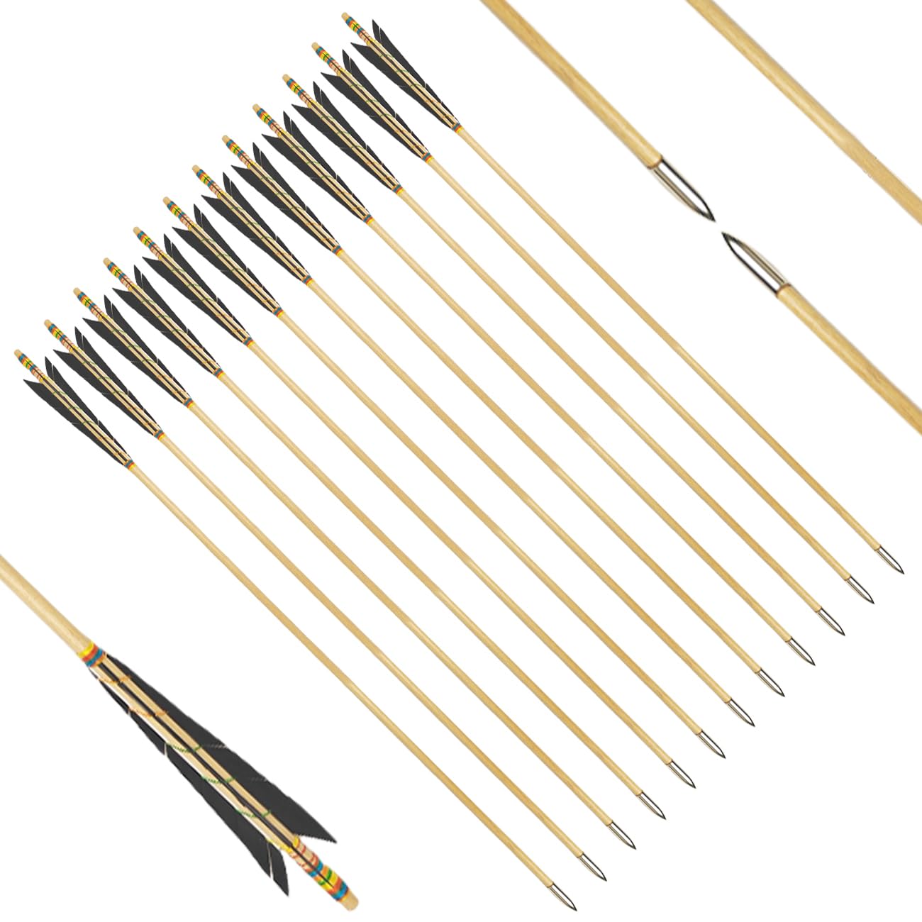 XTCXCARCHERY 32-inch wooden arrow body for stable target practice.