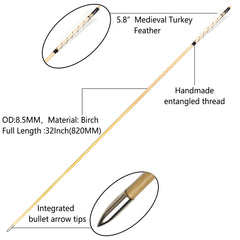 XTCXCARCHERY medieval turkey feather fletching enhances arrow stability in flight