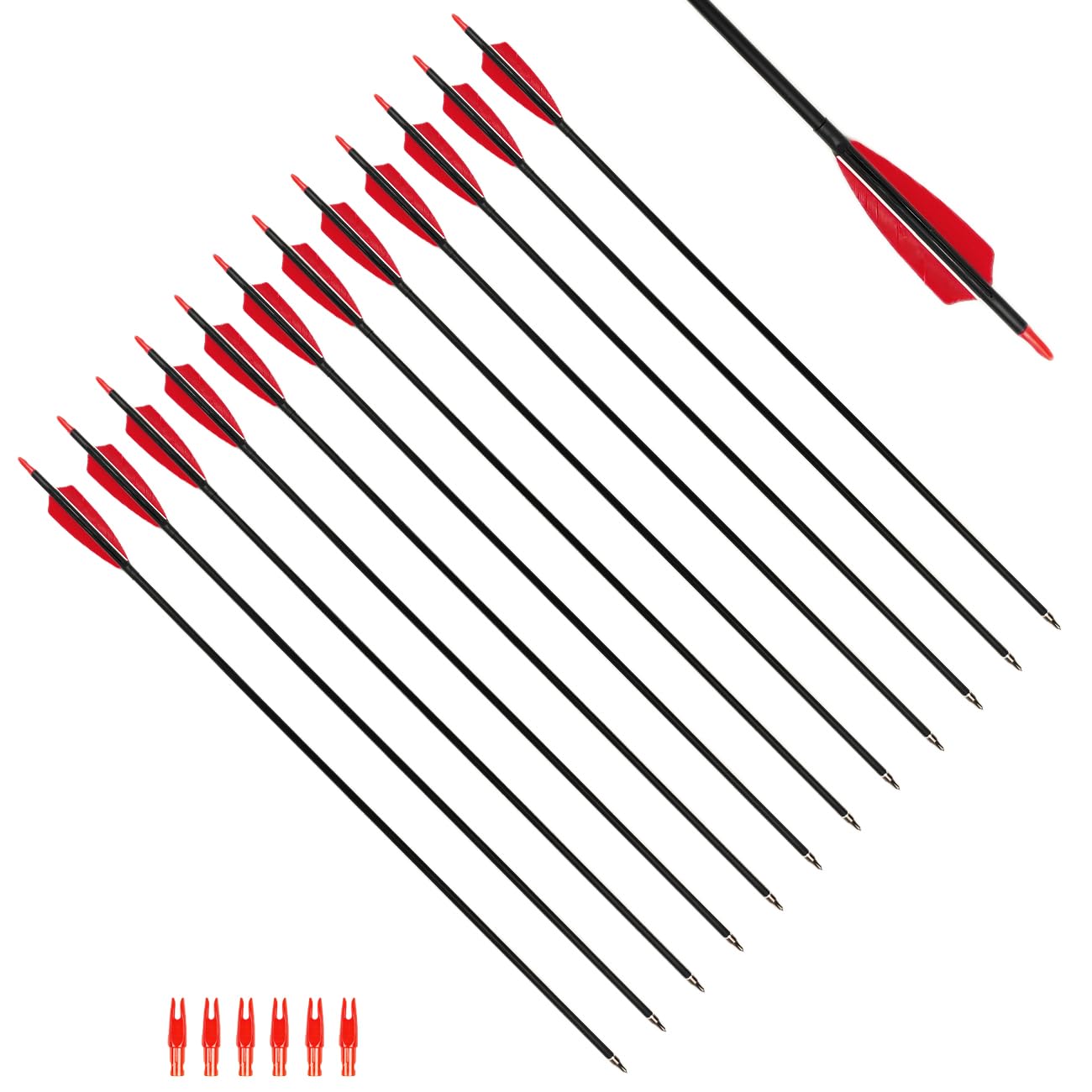XTCXCARCHERY carbon arrows, 30 inches, built for durable target practice and hunting.