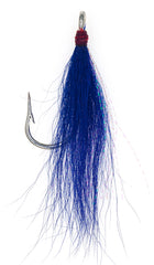 Xubbwov Bucktail Teaser Blue-Pink close-up of bucktail hair and hook