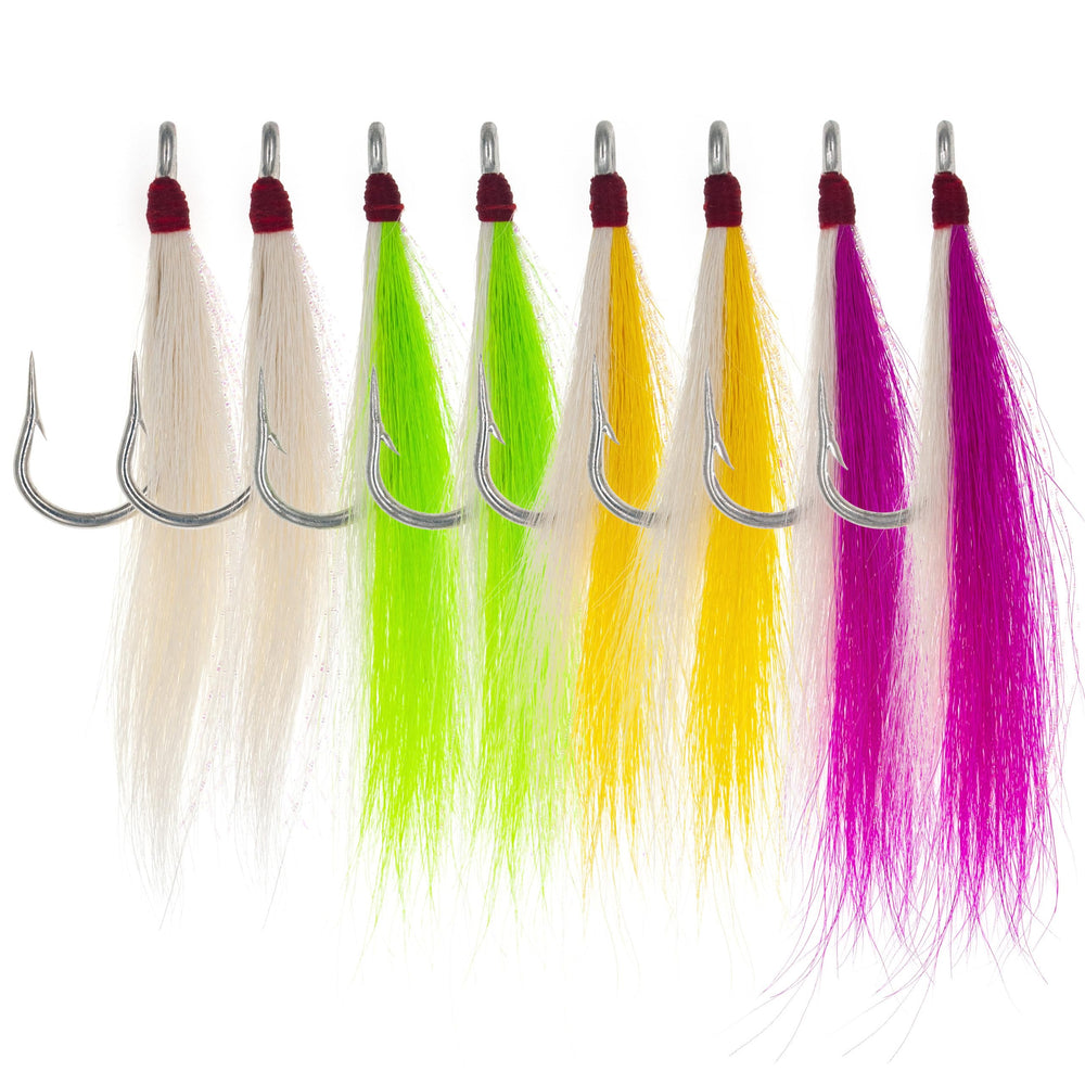 Xubbwov Bucktail Teaser Pack – blue and pink, 8 pieces
