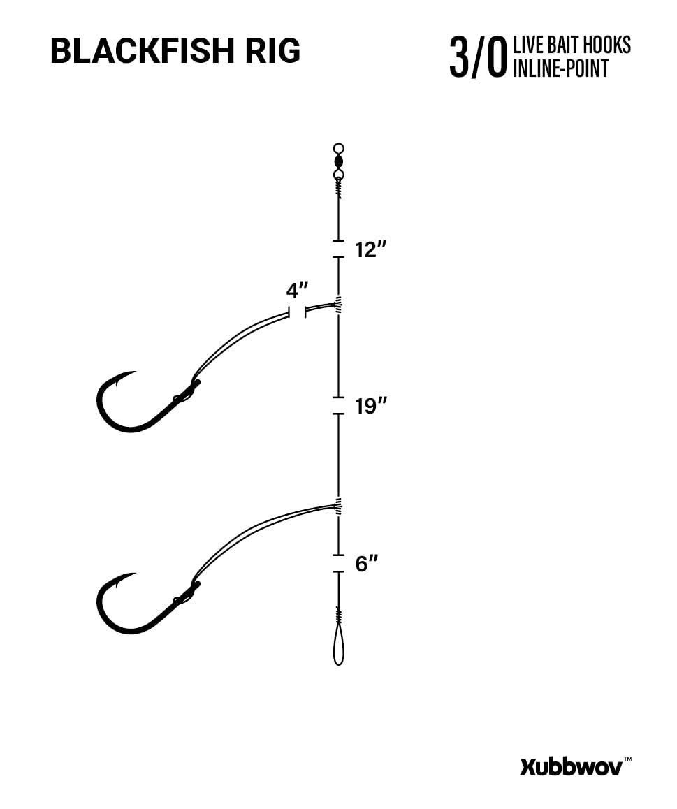 Six Xubbwov Blackfish Rigs per pack