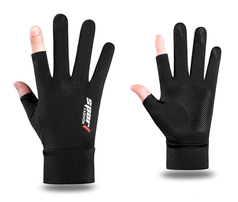 XuoAz men's UV protection fingerless gloves for sun defense during outdoor activities.