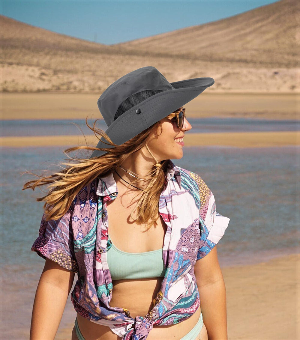 XuoAz brim rolled to a cowboy style for versatile wear