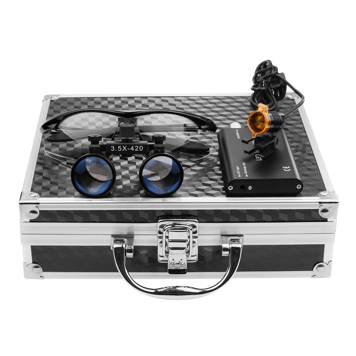 XUX 3.5x binocular loupe front view for precise inspection.