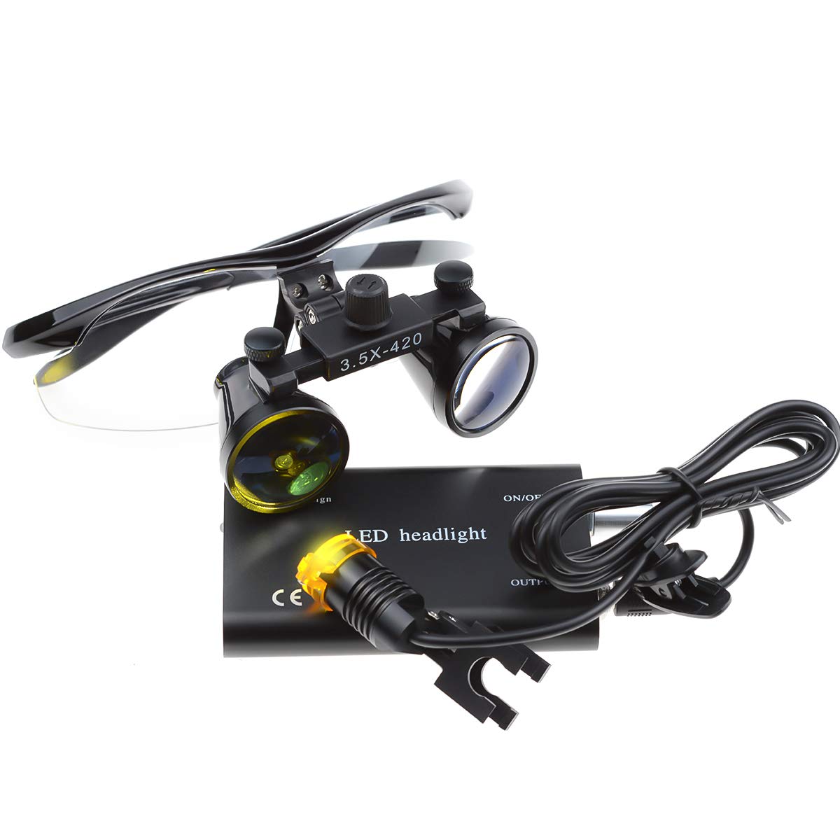 XUX loupe at working distance for comfortable extended use.