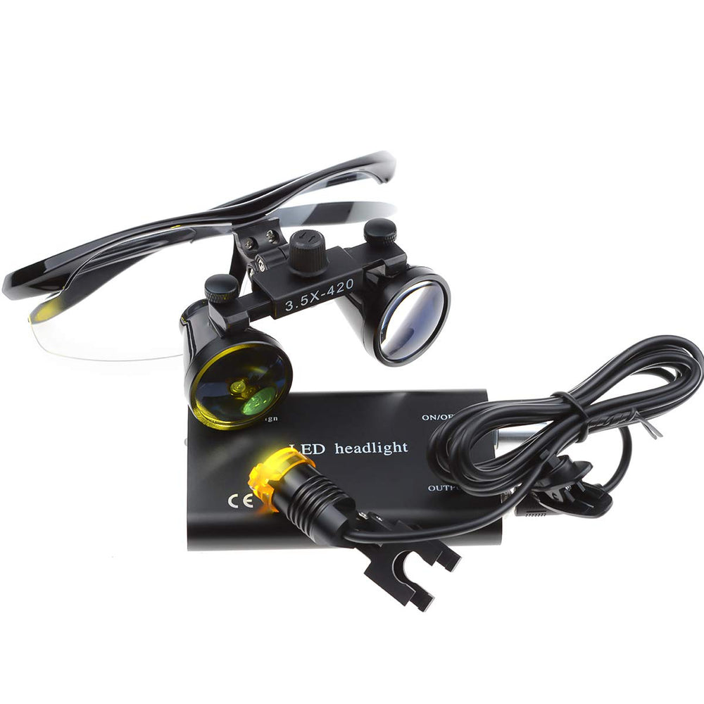 XUX loupe at working distance for comfortable extended use.