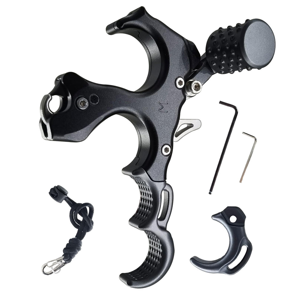 xxiaojun bow release aid with wrist strap side view for steady releases.