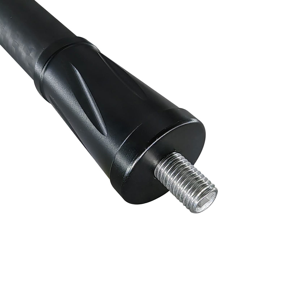 xxiaojun bow stabilizer 15in carbon top-view shows increased inertia for smoother draw