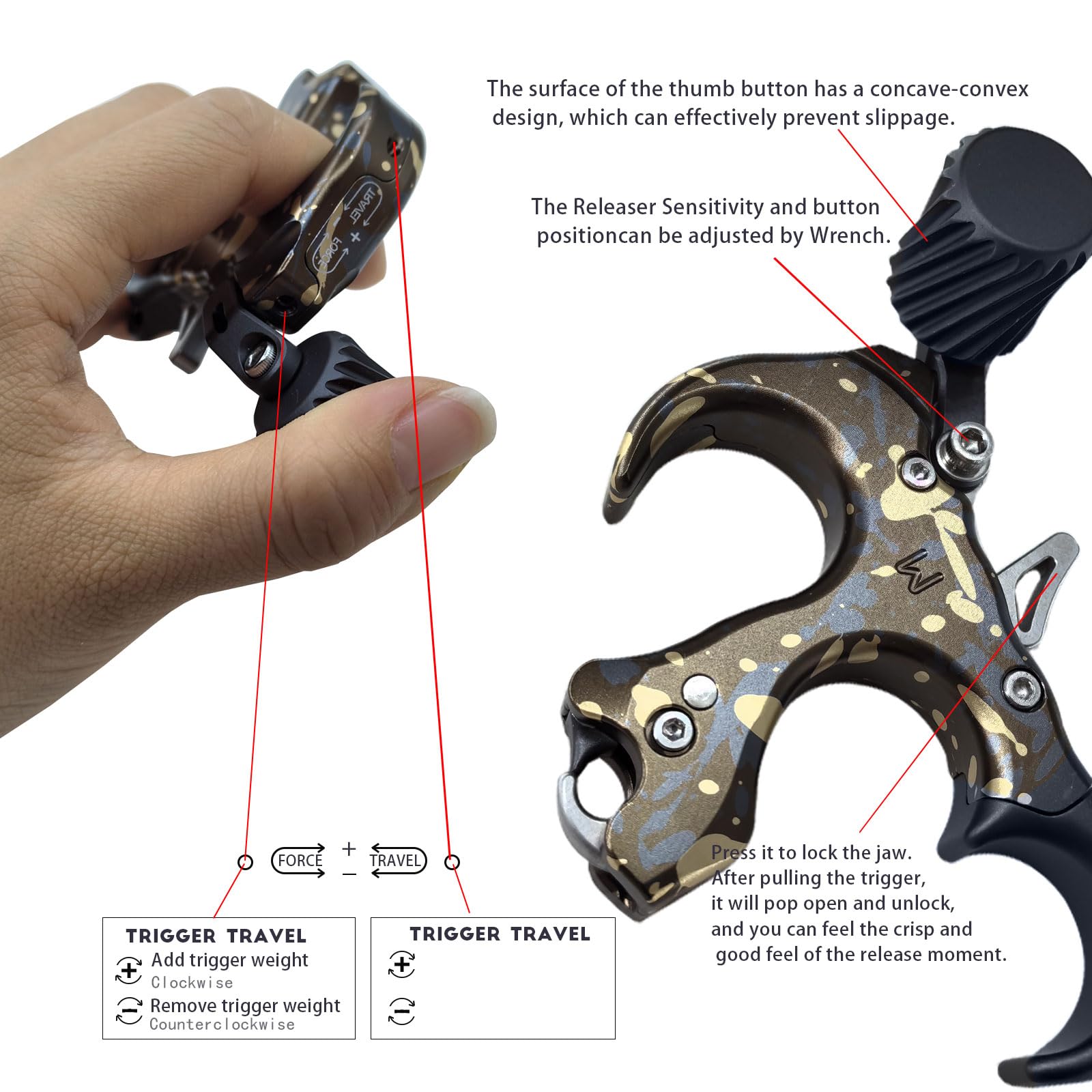 xxiaojun camouflage archery gear image emphasizes rugged field-ready design.