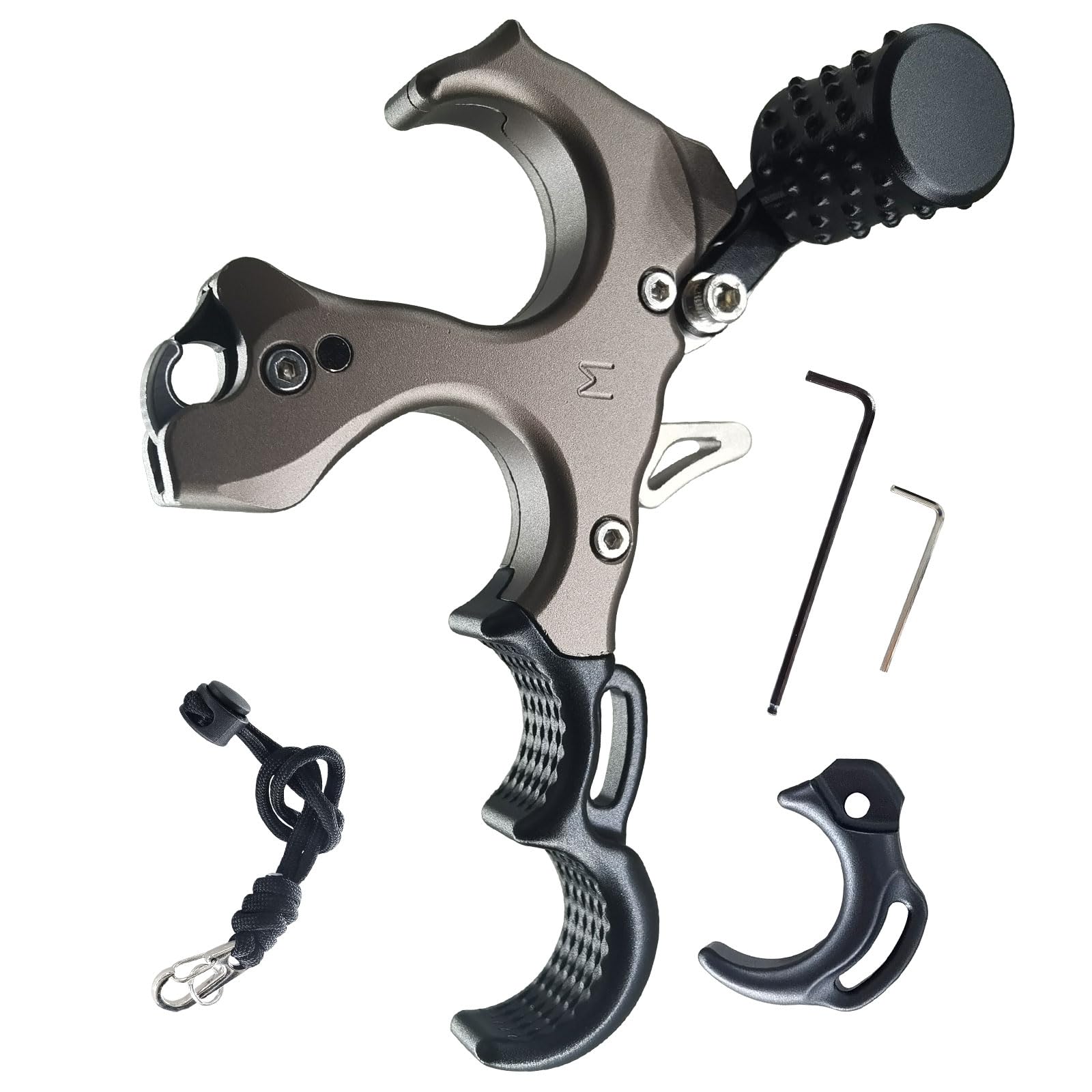 xxiaojun compound bow release with wrist straps for stable releases.