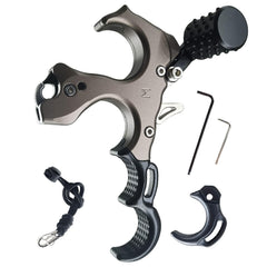 xxiaojun compound bow release with wrist straps for stable releases.