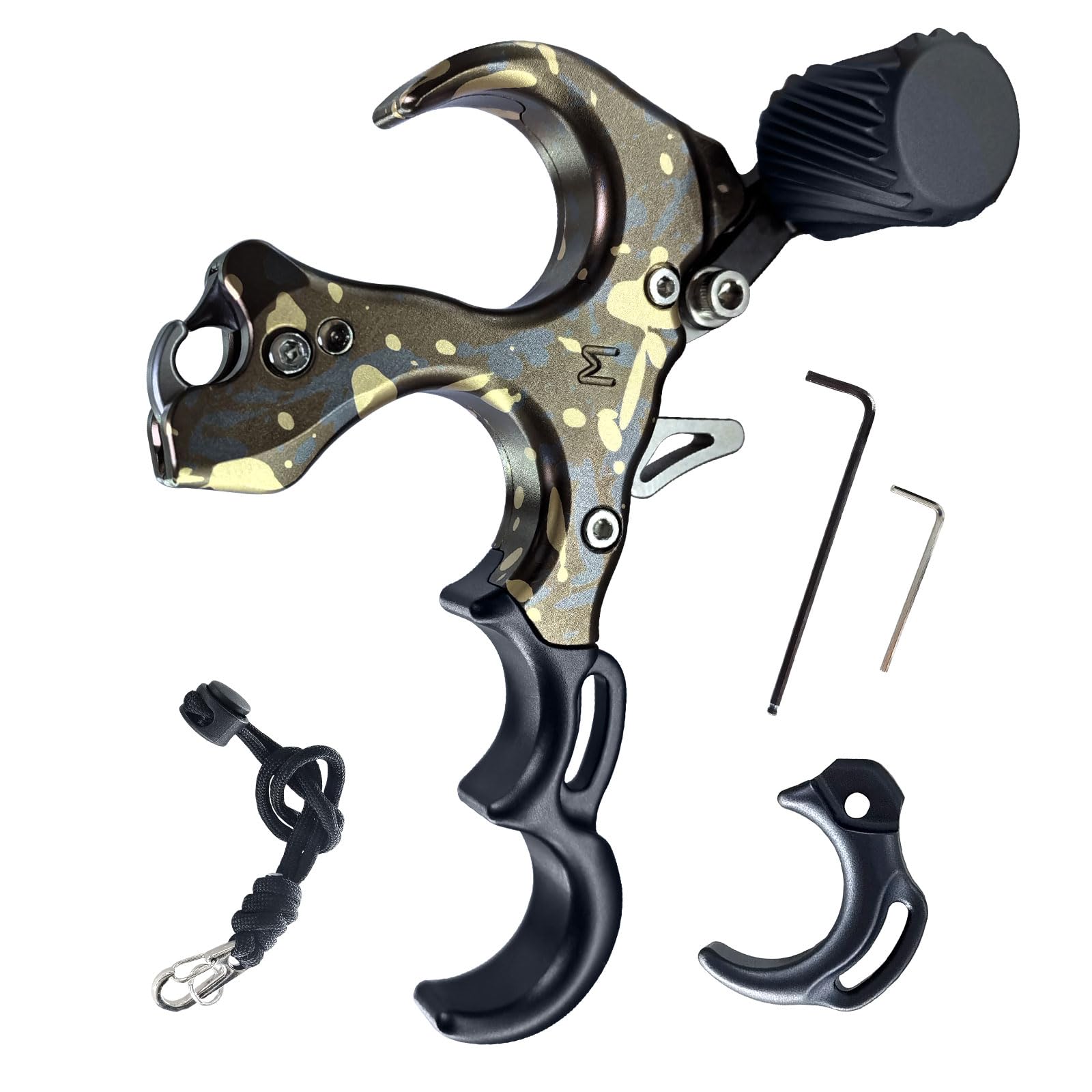 xxiaojun compound bow release aid with wrist strap camouflage side view for secure archery