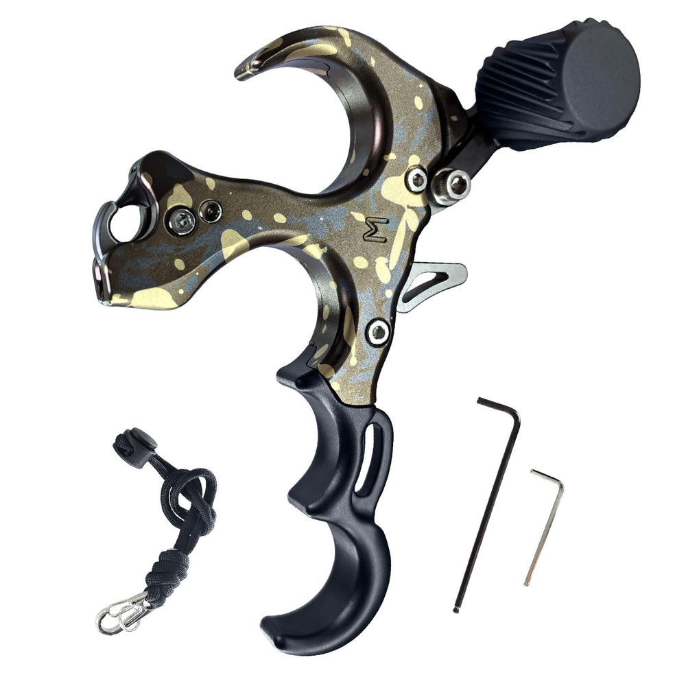 xxiaojun compound bow release aid with wrist straps in use for stable practice