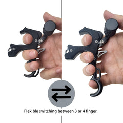 xxiaojun compound bow release head detail showing durable aluminum alloy.