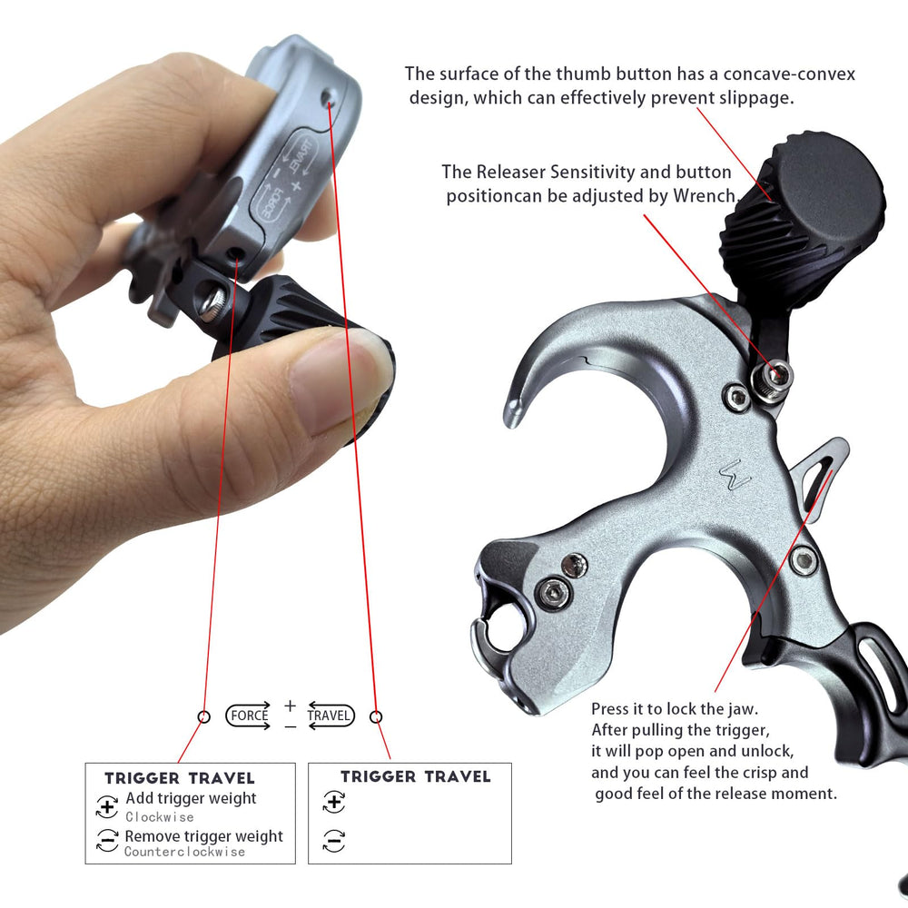xxiaojun compound bow release ready-to-use kit with wrist straps and tool