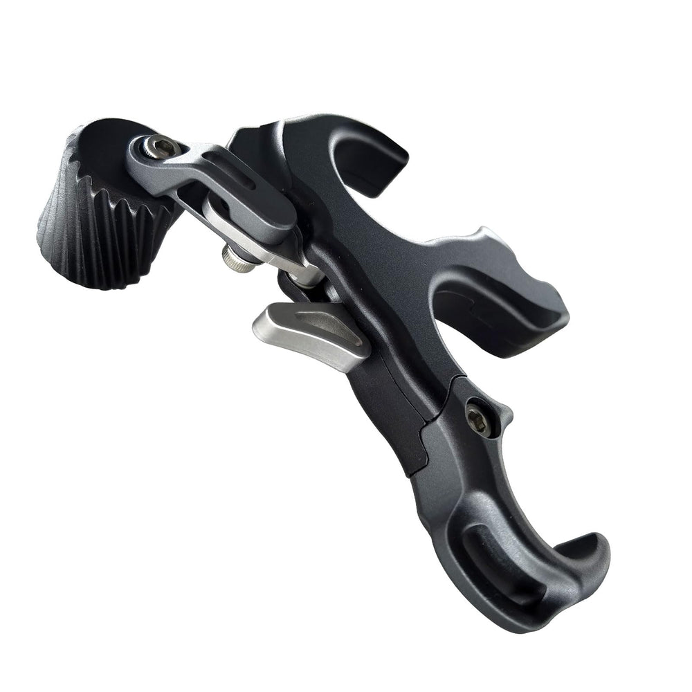 xxiaojun thumb-button release features slip-resistant concave-convex grip.