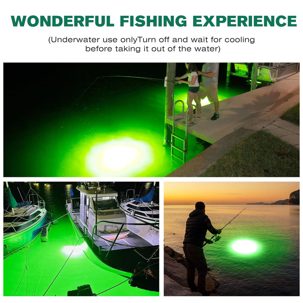 XXK F1 green light for boats, docks, and kayaks helps attract species like crappie and squid.