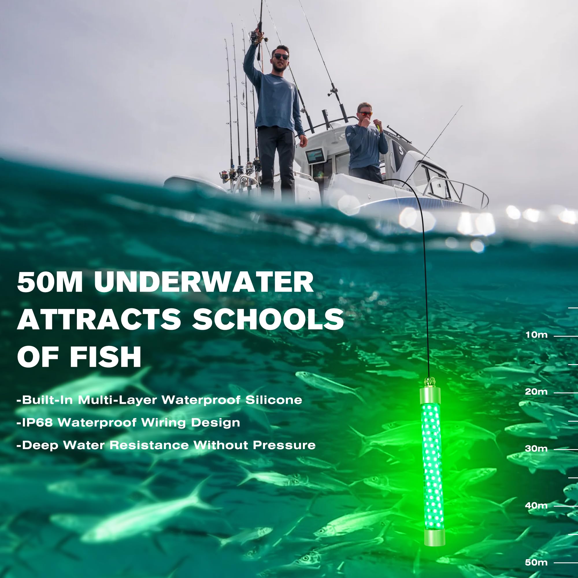 XXK F1 demonstrates 50-meter depth capability for deep-water fishing.