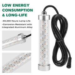 Light mounted on boat for night fishing