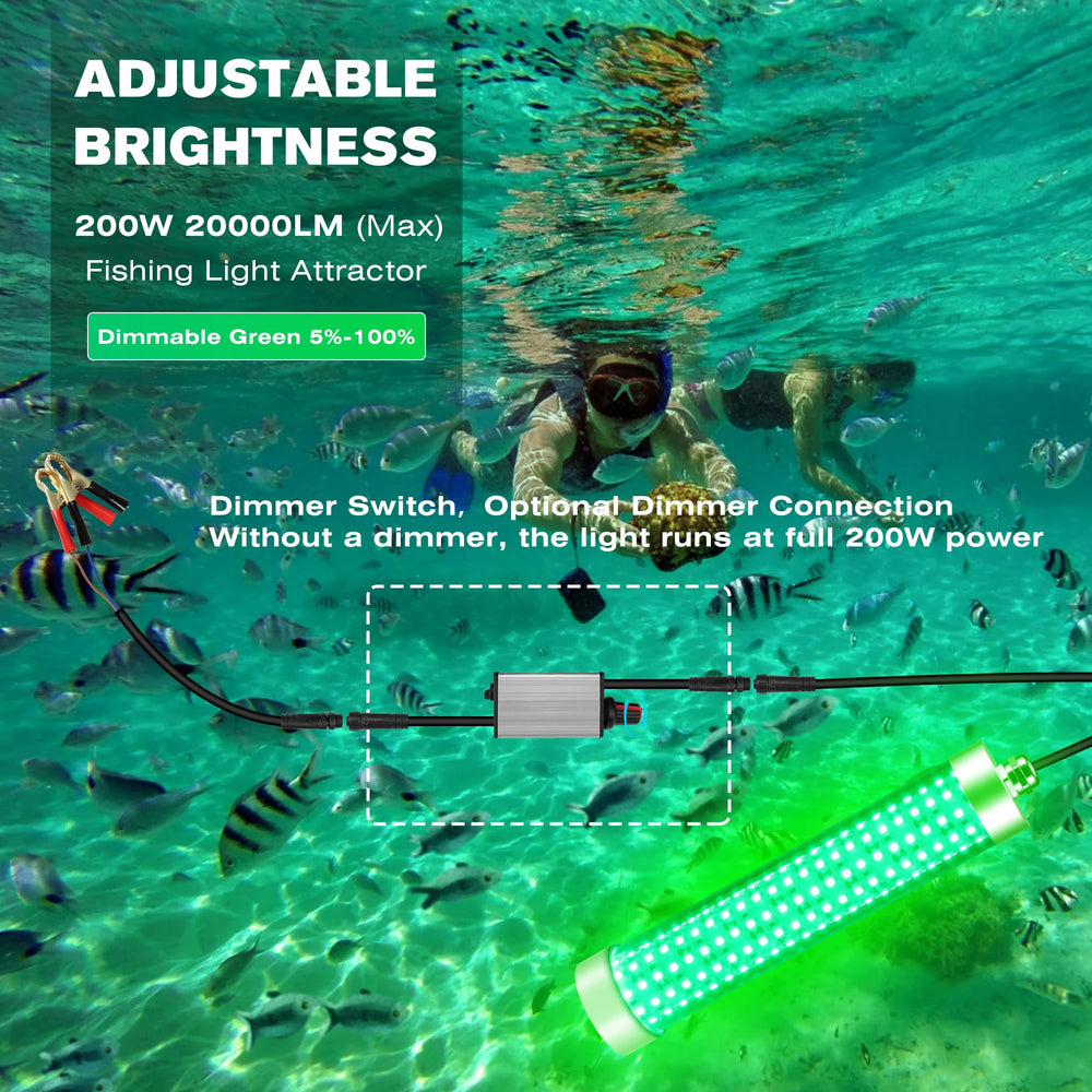 XXK F3 green fishing light with dimmable brightness for customized night glow.