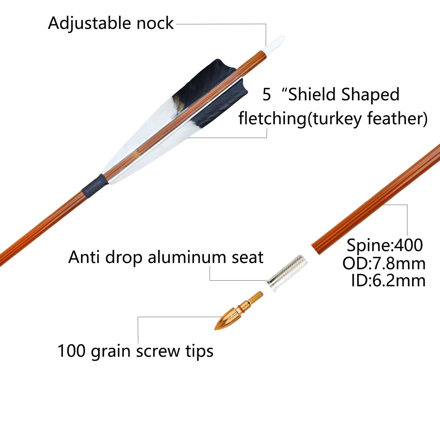 XXRRP ARCHERY nickel-plated stainless tips for reliable tip replacement.