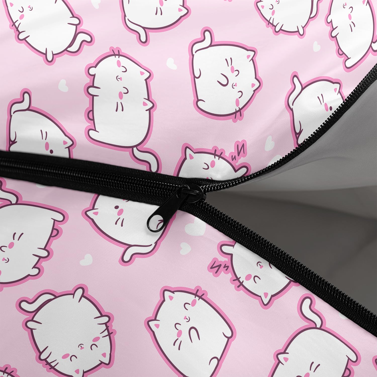 XYNHML cartoon cat sleeping bag measures 31 by 90 inches for all ages.
