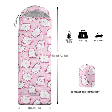 XYNHML cartoon cat sleeping bag waterproof breathable outer fabric boosts all-weather comfort.