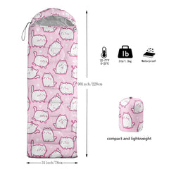 XYNHML cartoon cat sleeping bag waterproof breathable outer fabric boosts all-weather comfort.