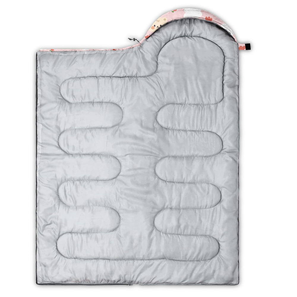 XYNHML sleeping bag filled with microfiber offers warm, skin-friendly comfort.