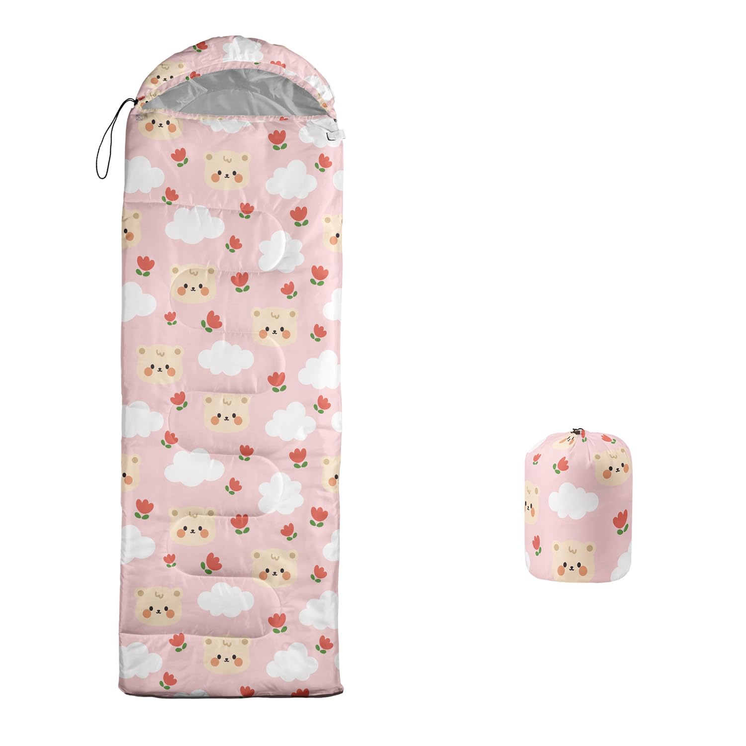 XYNHML cartoon bear sleeping bag with waterproof breathable outer stays dry outdoors.